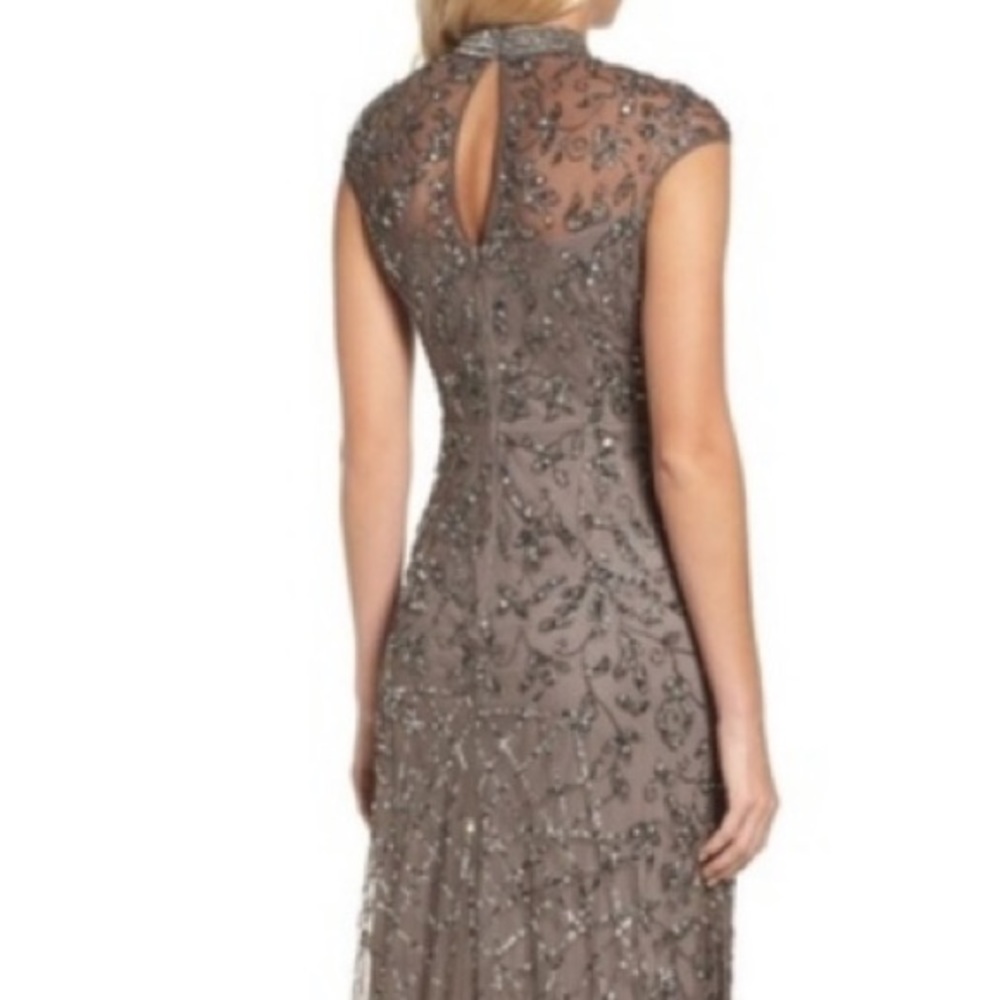 Adrianna Papell mock neck beaded gown - Picture 5 of 9